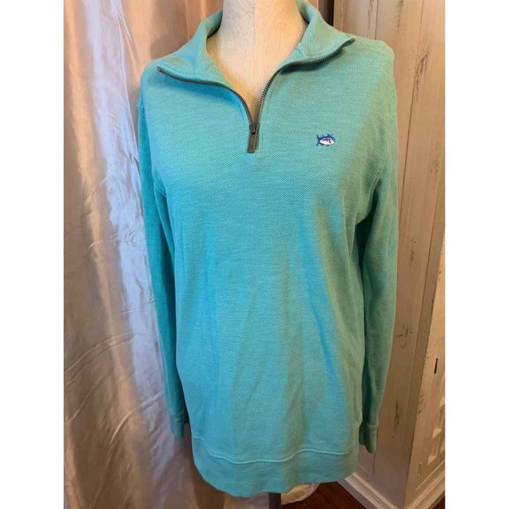 Southern Tide The Skip Jack Zip Polo Longsleeve Shirt, Mens Small (bin C)